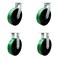 Service Caster 12'' Heavy Duty Green Poly on Cast Iron Wheel Caster Set 2 Swivel 2 Rigid, 4PK CRAN-SCC-KP92S1230-PUR-GB-2-R-2 - alternate 1